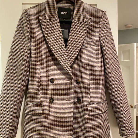 maje houndstooth blazer